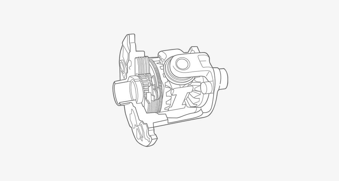 An illustration of a car's component describing locking differential
